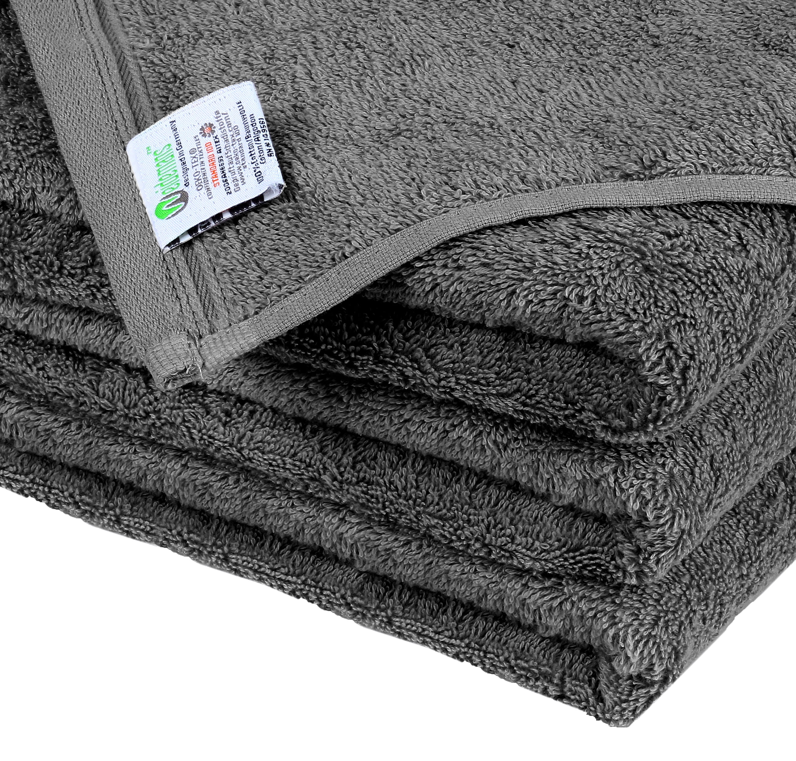Weidemans 100% Cotton Washcloths 12 Pieces Towel Set | Fingertip Washcloth 13" X 13" | Towels for Bathroom, Hand, Kitchen, Cleaning | Machine Washable high Absorbency Bathroom Face Towels | Dark Grey
