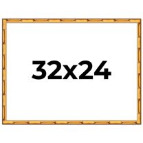 32x24 Frame Gold Bamboo Solid Wood Picture Frame | 1 Inch Moulding Width | Interior Frame Depth