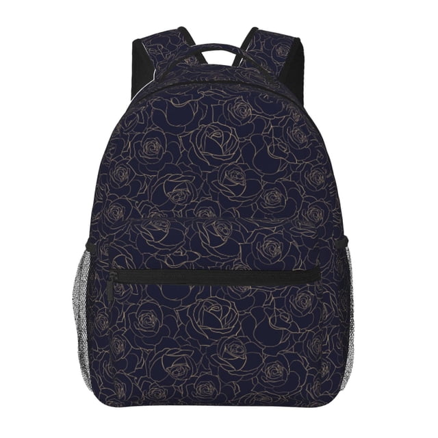 Easygdp Copper-Gold Gloss Outline Rose1 Mochila Ergonómica Versátil para Laptop - Múltiples Bolsillos, Correas Ajustables, Unisex para Escuela, Viajes y Actividades al Aire Libre-One Size