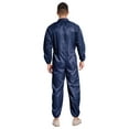thumbnail image 2 of Sxiwei Men's Protective Coverall with Elastic Cuffs Front Zip Long Sleeve Full Body Overall Jumpsuit Navy Blue M, 2 of 3