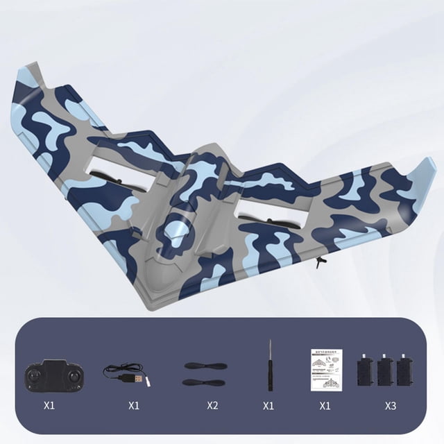 de telemando de ala fija de 2 canales, juguetes para exteriores LED, planeador, con , juguetes para y 3x batería Yotijar Avión RC