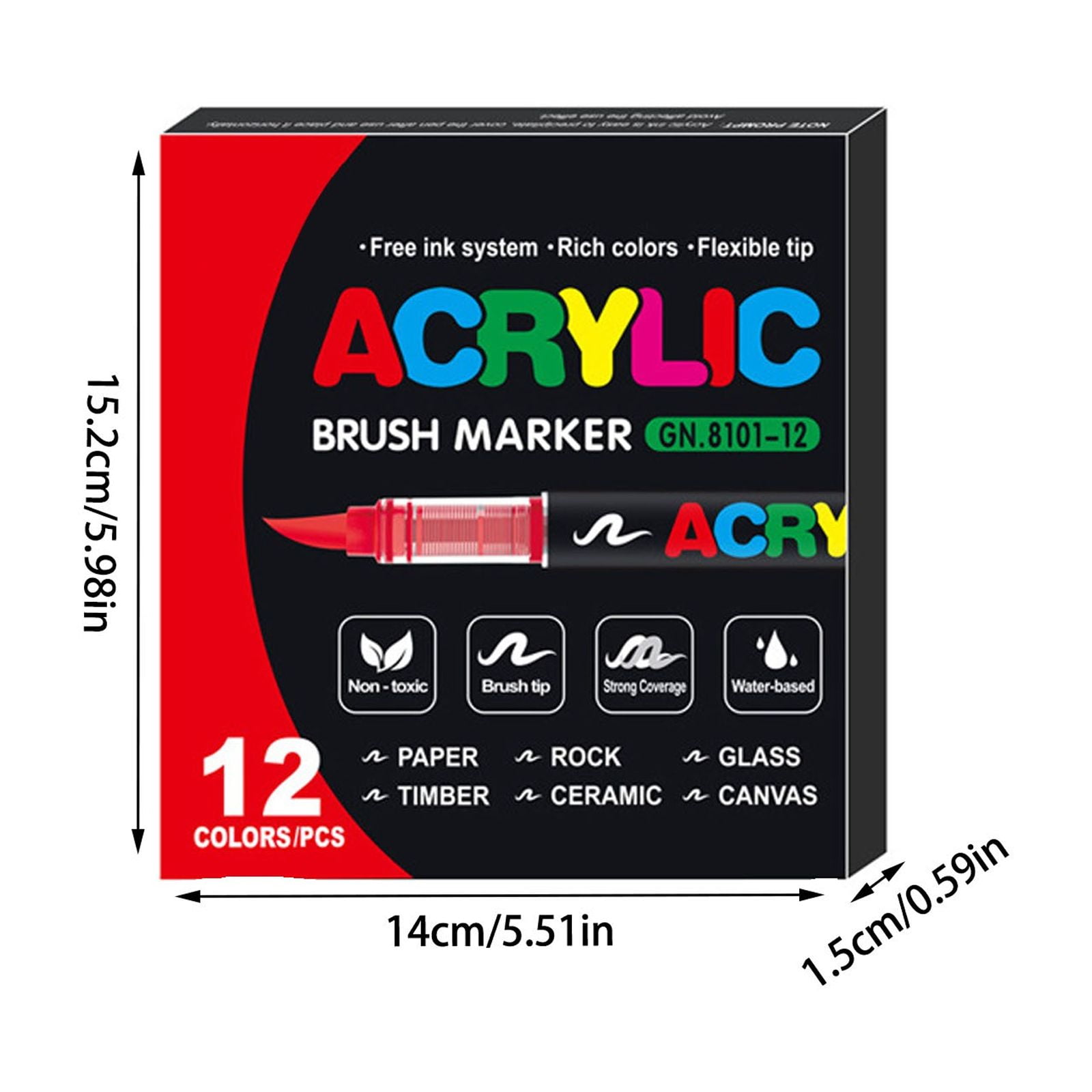 Painting Supplies Stellaya Acrylic Markers Set for Coloring Books Quick-Drying Liquid Paint Pens for Adult Coloring Books with 2ML Tip