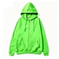 thumbnail image 7 of cfhntfmh Mens Zip up Sweatshirt Casual Drawstring Long Sleeve Hooded Jackets with Pockets Fall Trendy Clothing (Green,X-Large), 7 of 7