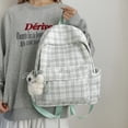 thumbnail image 5 of Plaid School Backpack, Spacious Backpack with Multi-pocket, Lightweight Breathable Bookbag for Middle School College, Green, 5 of 8