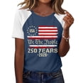 thumbnail image 2 of Women’s Short Sleeve Graphic Print Top with USA Flag and Lettering Crew Neck Casual Loose Fit T Shirt for 2026, 2 of 9