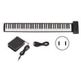 thumbnail image 1 of Reiche Roll Up Piano 88 Keys Foldable Portable Plug and Play Rechargeable Soft Keyboard Piano for Computer Tablets 100‑240V US Plug, 1 of 8