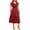 Red, variant on Erwazi Dresses for Women Solid V Neck Short Sleeve Dress Belt Waist Trendy Outdoor Everyday Summer Casual Wear Midi Dresses