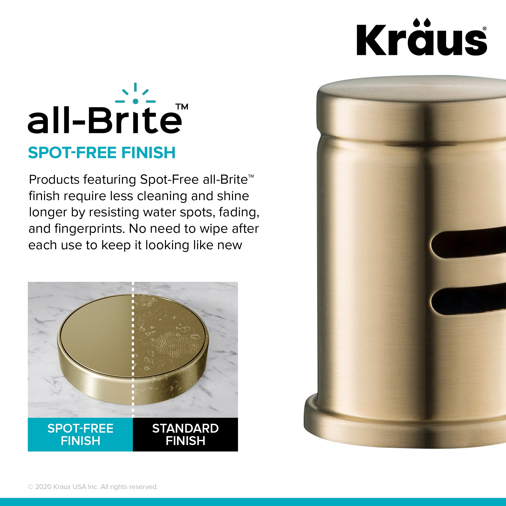 KRAUS Dishwasher Air Gap in Spot Free Antique Champagne Bronze