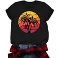 thumbnail image 4 of RKSTN T-Shirts Graphiques pour Femmes Col Rond Manches Courtes Blouse de Plage Hauts Aguichant Réguliers Chemises à Imprimé, 4 of 5