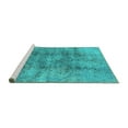 thumbnail image 2 of Ahgly Company Machine Washable Indoor Round Oriental Turquoise Blue Industrial Area Rugs, 8' Round, 2 of 4