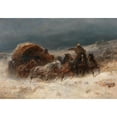 thumbnail image 3 of Adolf Schreyer 24x18 Black Modern Framed Museum Art Print Titled - Geldings in a Winter Landscape, 3 of 5