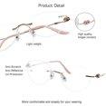 thumbnail image 2 of VisionGlobal Metal Readers for men/women Blue Light Blocking,Hand-set Diamond Fashion Square Glasses (Pink Clear, 4.00 Magnification), 2 of 5