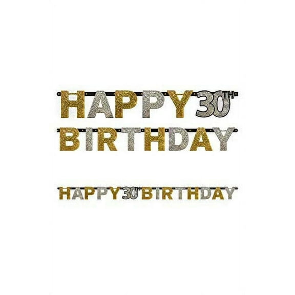 Sparkling Celebration 30 Prismatic Letter Banner