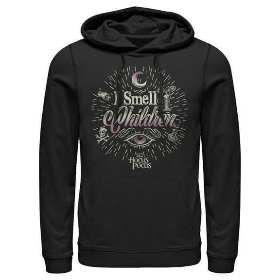 Men's Hocus Pocus Witches Smell Children Pull Over Hoodie Black Large