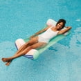thumbnail image 4 of Big Joe Shaka Hammock Sling Pool Float, Rivera Stripe Turquoise, Doubled-Sided Mesh, Quick Draining Fabric, No Inflation Needed, 4 of 9