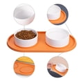thumbnail image 3 of Juego de cuencos de cerámica para perros con tapete de silicona antideslizante, cuenco de alimentación para perros de boca ancha, 3 of 5