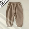 thumbnail image 4 of HXWCHs Boys Elastic Waist Sports Pants Durable Lightweight Outdoor Playground Trousers for Active Kids Age 3-10 Comfortable Running Joggers Khaki 4-5 Years, 4 of 6