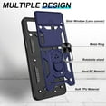 thumbnail image 3 of for Samsung Galaxy Z Flip3 Case, Samsung Galaxy Z FLIP 3 5G Case with HD Screen Protector with Slide Camera Cover, 360° Rotation Ring Kickstand [Military Grade] Case for Samsung Z FLIP 3，Blue, 3 of 18