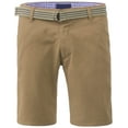 thumbnail image 2 of Ma Croix Mens Twill Chino Shorts with Belt Casual Roll Up Flat Front Classic Fit Pants, 2 of 5