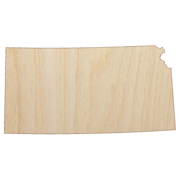 Kansas State Silhouette Wood Shape Unfinished Piece Cutout Craft DIY Projects - 4.70 Inch Size - 1/8 Inch Thick