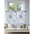 thumbnail image 4 of Purple Hydrangea Tier Curtains 24 Inch Length, Sheer Curtains for Bedroom Living Room Window Stripe Botanical Vintage Rod Pocket Voile Drapes Kitchen Curtains Small Half Window 27.5"x24" 2 Panels, 4 of 6