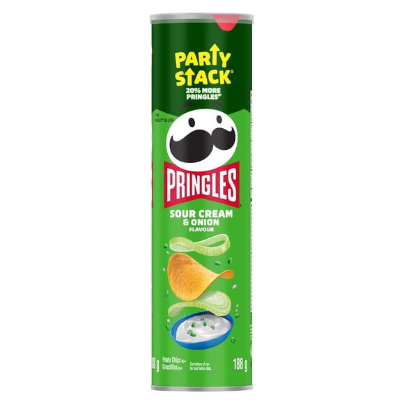 Croustilles Pringles® Format Fête Saveur de Crème sure et oignon 188g