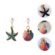 thumbnail image 4 of 1 par de pendientes de gota de aceite de aleación concha de vida marina colgantes de oreja joyería de mujer, 4 of 5