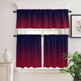 thumbnail image 6 of Purple Red Curtain Valances Set Gradient Kitchen Curtains 24&nbsp;inch Length Rod Pocket Valance and Tiers 3 Piece Set Small Bedroom Bathroom Laundry Decor, 6 of 9
