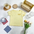 thumbnail image 2 of SUXIAN Girls Tops Top Summer Tee with Cute Bow for Kids Lightweight Short Sleeve Tee for Toddlers and Girls Playful Korean Style Bowknot Boys Shirts Yellow 3-4 Years, 2 of 3