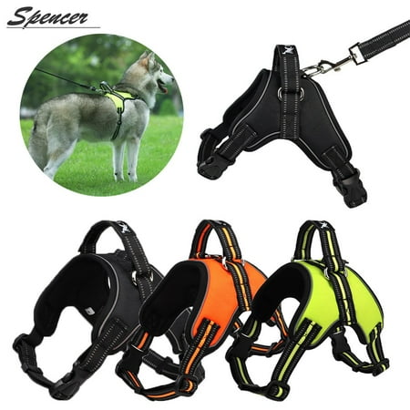 UPC: 0810020681253 | Spencer No Pull Dog Harness Outdoor Adjustable Pet Vest Reflective Oxford Harness Chest Strap for Dogs with Control Handle for Medium Large Dogs Walking Training  Orange L