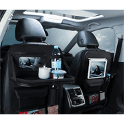 eTzone Car Backseat Organizer, PU Leather Hanging Car Seat Storage with Foldable Tray- 1 Pack