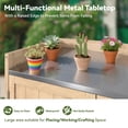 thumbnail image 6 of YODOLLA Potting Bench, Wooden Outdoor Storage Cabinet with Adjustable Shelf, Patio Storage with Metal Tabletop, Potting Table for Garden, Patio and Lawns, Natural Wood, 6 of 9