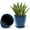 Navy Blue, variant on Flower Pot Indoor - Outdoor Plant Pot - White Glossy Planter - Elegant Ceramics Imitation - 12" Diameter 12" Tall with Drainage Holes and Saucer