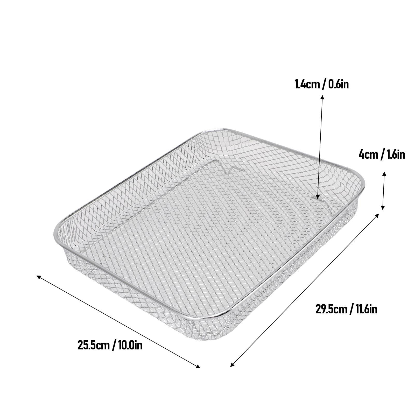 Yajisi 2-Pack Air Fryer Basket, Fits NuWave Bravo XL Oven, 11x10x1.6in Food-Grade Iron Plated Chrome, Dishwasher Safe
