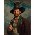 thumbnail image 2 of August Pezzey the elder 19x24 Black Ornate Framed Double Matted Museum Art Print Titled: Tyrolean Farmer in Stubaier Tracht (1881), 2 of 5