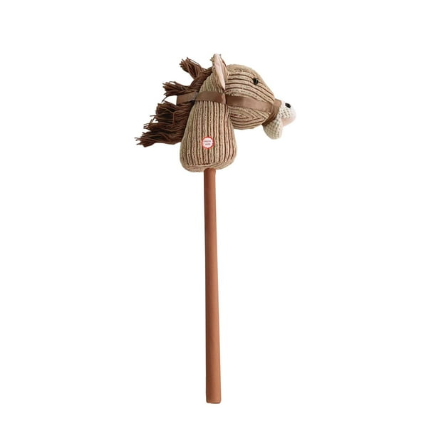 Caballo de juguete de palo de peluche realista y resistente para juegos de simulación. Camello