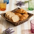 thumbnail image 5 of Bfogop Wicker Bread Baskets 8.6 Inch Woven Serving Basket for Gifts, Poly Wicker Storage Rectangle Rattan Display Trays for Bread Food Vegetables Fruit Snacks Tabletop Restaurant Home, 5 of 6