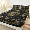thumbnail image 3 of Manfei Bohemian Moon Sun Bed Sheets, Psychedelic Stars Planet King Sheets, Mandala Hippie Flower Sheet Set, Luxury Bedroom Decor, 4 Pieces, 3 of 7