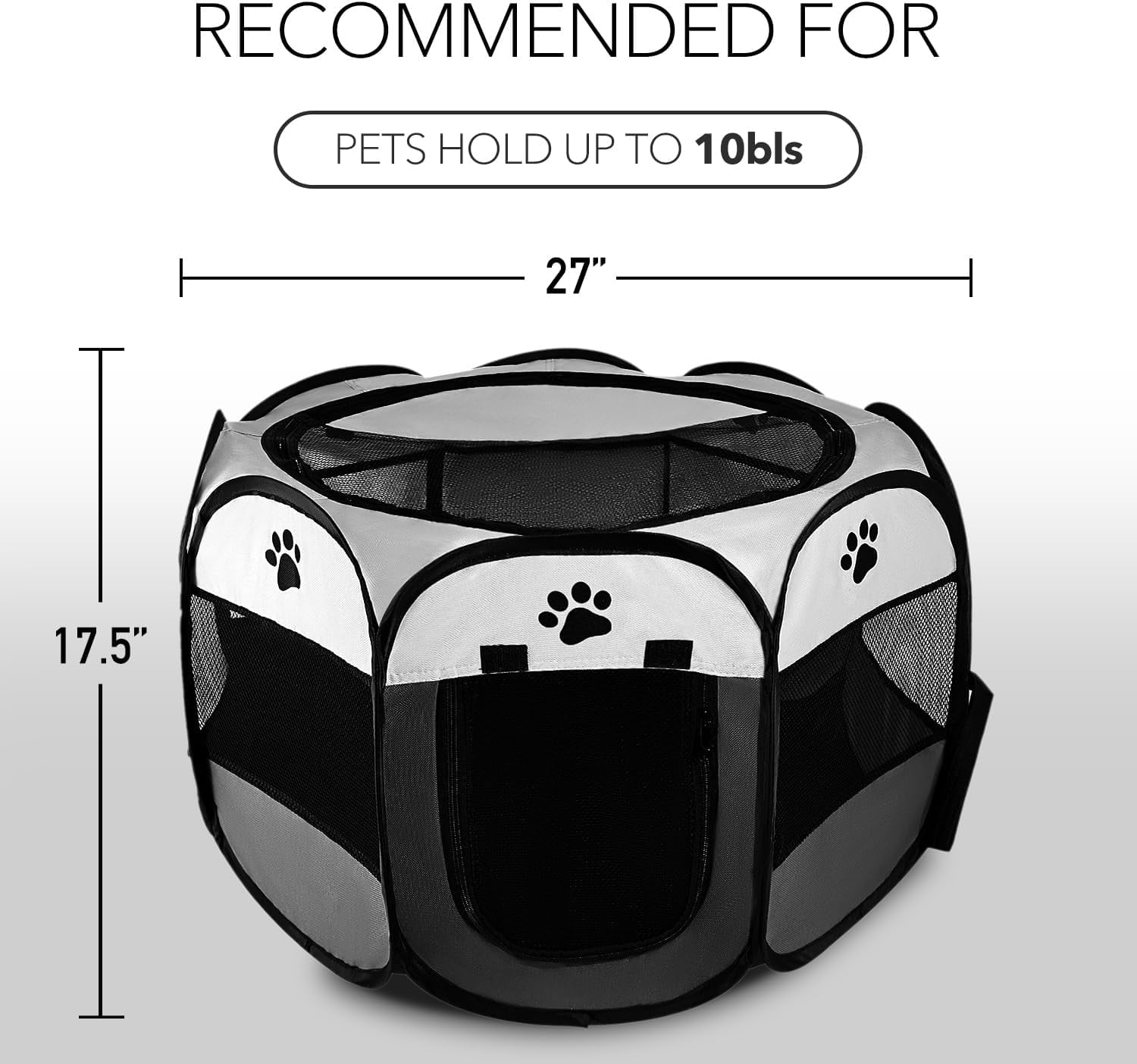 Portable Pet Playpen, Dog/Cat Playpen Foldable Pet Exercise Pen Tents Dog Kennel House Playground for Indoor Outdoor Travel Camping Use,30"x30"x18"