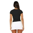 thumbnail image 5 of Women Y2k Short Sleeve Crop Tops Round Neck Solid Slim Fit Tee Shirt Casual Workout Yoga Cropped Shirt Top, 5 of 6