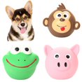 thumbnail image 1 of Shulemin - Juguete para masticar con forma de cerdo, forma de rana y mono, para perros y cachorros, para limpiar los dientes, 1 of 7