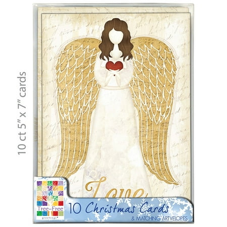 Five Photo Christmas Card Tree-Free Greetings Christmas Cards and Envelopes, Set of 10, 5 x 7
