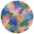 thumbnail image 3 of 15 Inch Round Grid Plate Mats Heat Non-Slip Resistant PVC Placemats for Kitchen Dining Table Decor Colorful Splashes and Brushstrokes 1PCS, 3 of 5
