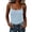 Light Blue, variant on Women's Adjustable Spaghetti Strap Camisole Tank Top with Built-In Padded Bra, Slim Fit Bodycon Crop Top, Versatile Summer Base Layer Top