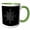 Green/White, variant on 3drose, Pretty Eight Point Flower Patterned Snowflake in White on a Black Background, 15oz Mug