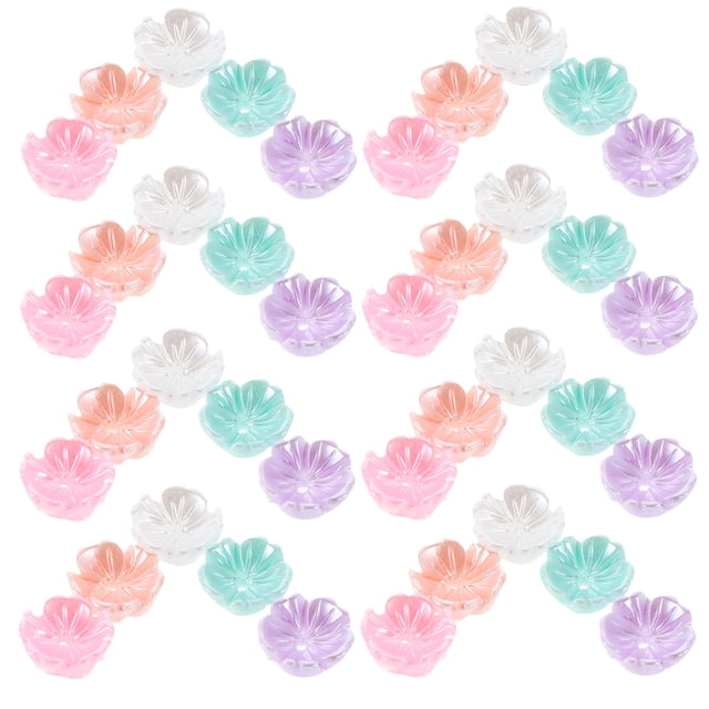 Phenofice 100pcs Craft Jewelry Spacers Earring Flower Caps Assorted Color For Jewelry Making Projects