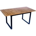 thumbnail image 1 of Inspirer Studio Modern Style Extendible Dining Table MDF with Black Metal Legs in Light Brown Wooden Color, 1 of 5