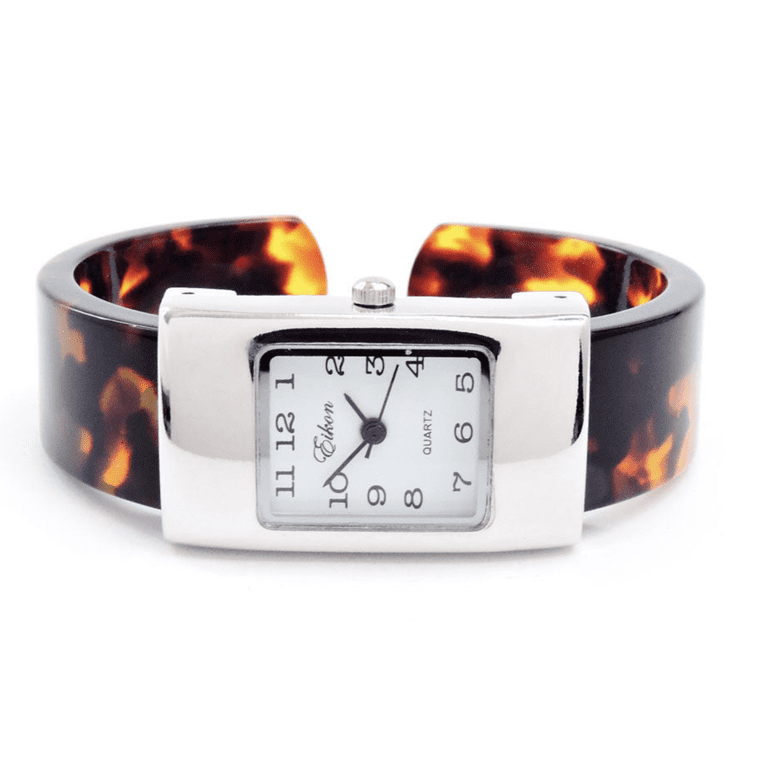 Tortoise Silver Acrylic Band Small Size Women display picture 2