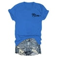 thumbnail image 4 of Dorinao Mama Shirts for Women Short Sleeve Love Letter Printed Graphic Mom Tee Tops, Blue, XL, 4 of 9