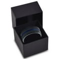 thumbnail image 3 of P. Manoukian Tungsten Wedding Band Ring 10mm for Men Women Black Blue Center Line Flat Cut Brushed Lifetime Guarantee Size 6.5, 3 of 4